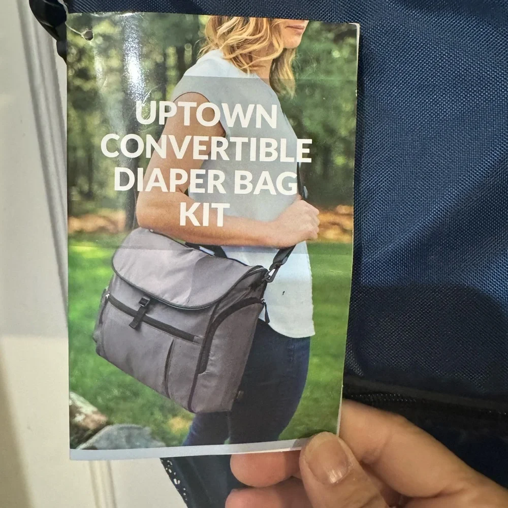 Uptown Convertible Diaper Bag Backpack Navy NWT Changing Pad Stroller Straps